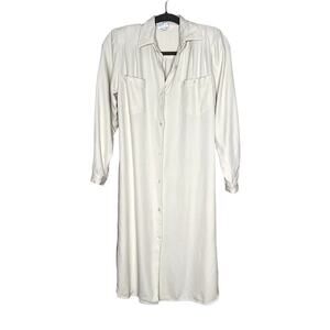 Vintage CMI silk shirt dress cream 3/4 sleeves classic core, Business casual